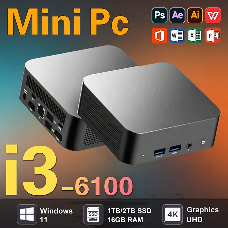 Pc Gaming I3 - Mini Laptop Leggero i3-6100 con Win11