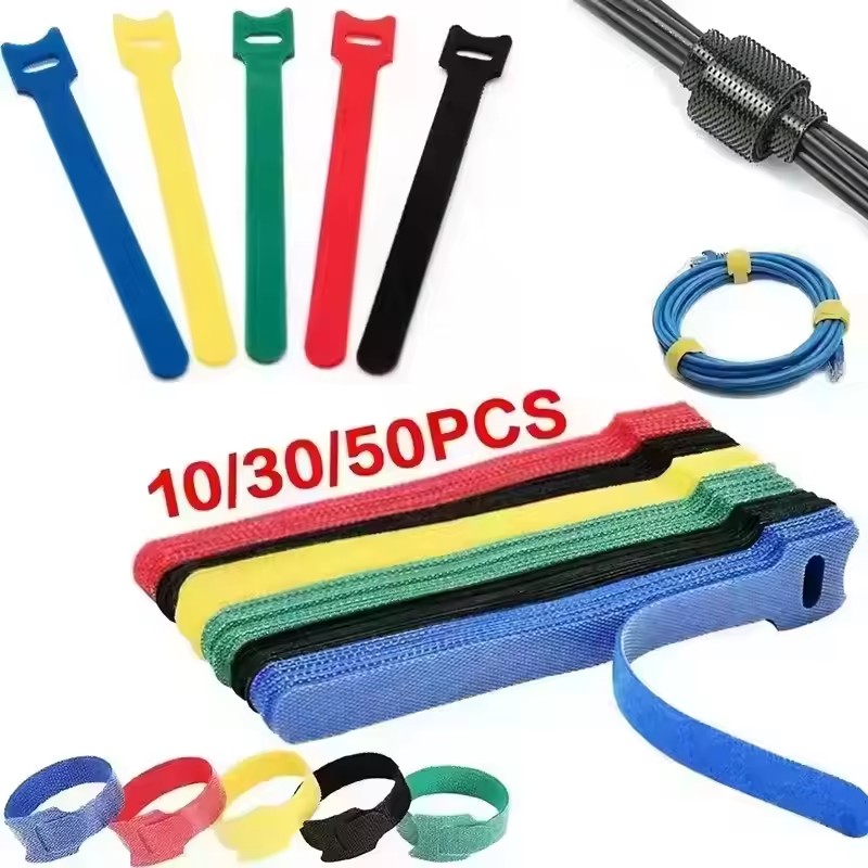 Cable Management Sleeve - 10/30/50 Pezzi Organizzatore Cavi USB, Fascette