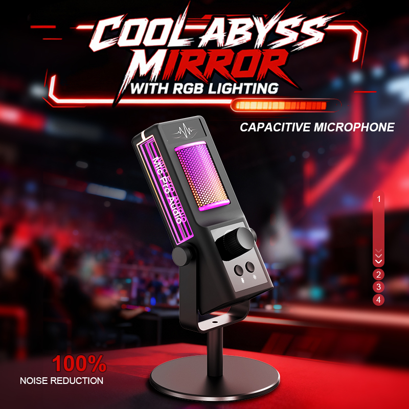 Pc Gaming Online - Microfono a condensatore RGB per podcast,