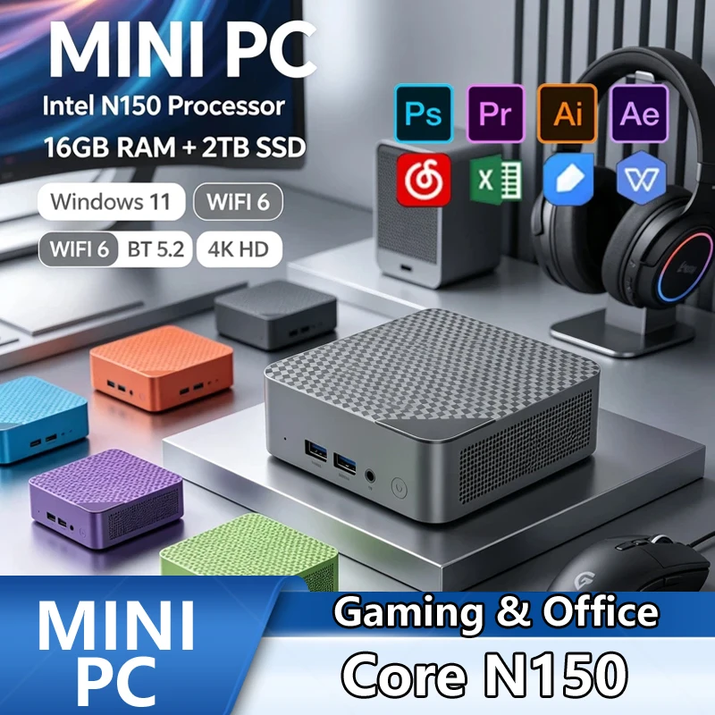 Mini PC Intel N150, 16GB+2TB S - Pc Gaming Editing recensione e prezzo