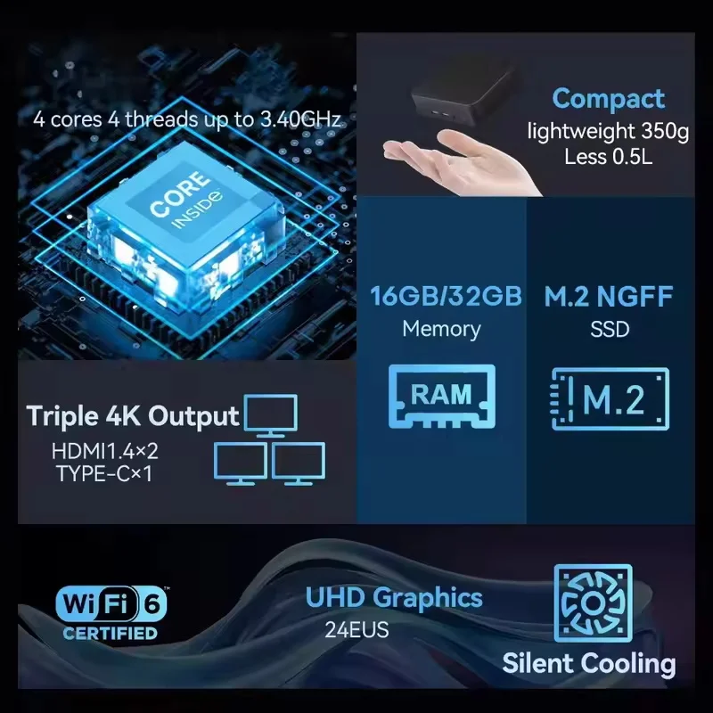 Mini PC Intel Core i3 6100 con - Pc Gaming I3 recensione e prezzo